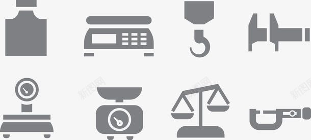 测量称重工具png免抠素材_88icon https://88icon.com 体重秤 吊钩 测量工具 灰色 矢量PNG 秤砣