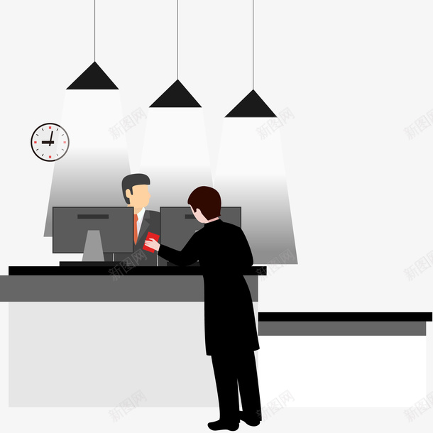 办理酒店入住的人物插画矢量图ai免抠素材_88icon https://88icon.com 人物插画 商务办公 矢量酒店办理入住 酒店入住 酒店前台 矢量图