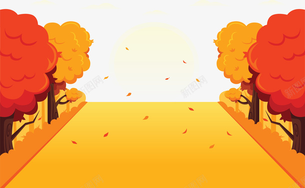 秋天落叶街道两旁png免抠素材_88icon https://88icon.com 矢量png 秋天街道 立秋 金秋 金秋美景 金色落叶
