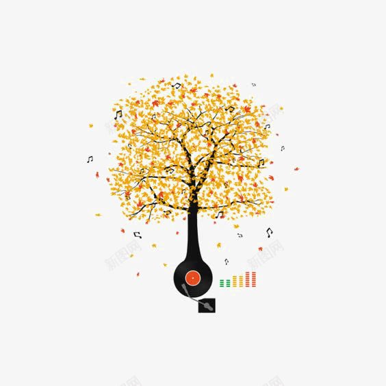 黑胶碟片png免抠素材_88icon https://88icon.com 唱片免扣元素 复古唱片 枫叶 枯树 音乐 黑胶唱片