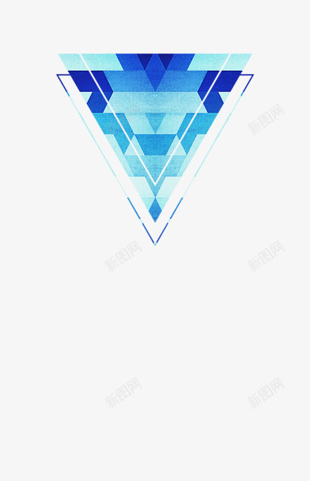 倒三角形png免抠素材_88icon https://88icon.com 三角形 创意设计 图案设计 蓝色