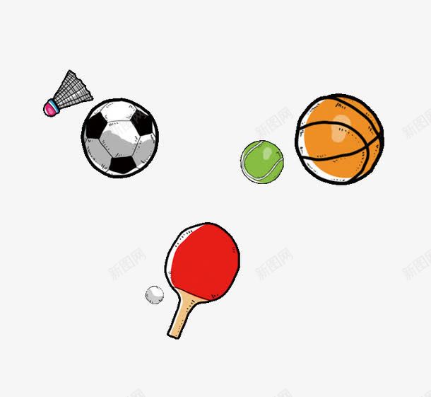 足球篮球羽毛球png免抠素材_88icon https://88icon.com 乒乓球拍 篮球 羽毛球 足球 运动素材