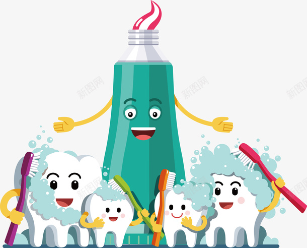 一个巨大的牙膏和很多牙齿矢量图eps免抠素材_88icon https://88icon.com 牙刷 牙膏 牙膏png 牙膏矢量图 牙齿 矢量图