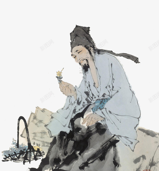 中国水墨风李时珍辨识药材图案png免抠素材_88icon https://88icon.com 中国水墨风 图案 效果图案 李时珍 李时珍人物 装饰 辨识药材