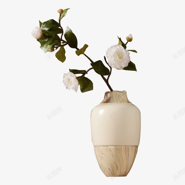 桌面摆设花瓶png免抠素材_88icon https://88icon.com 一只茶花 布艺茶花 白色花瓶 花 花瓶 茶花