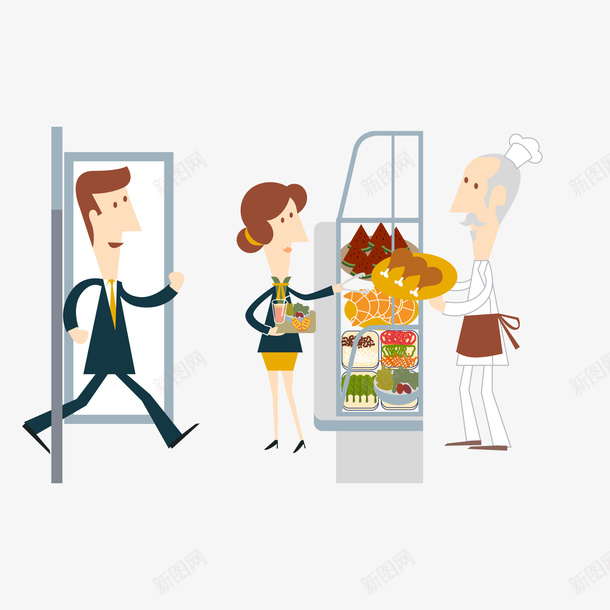 卡通午餐食品矢量图ai免抠素材_88icon https://88icon.com 午餐 卡通 商务人士 扁平化 矢量图 食堂 食堂插画 食物