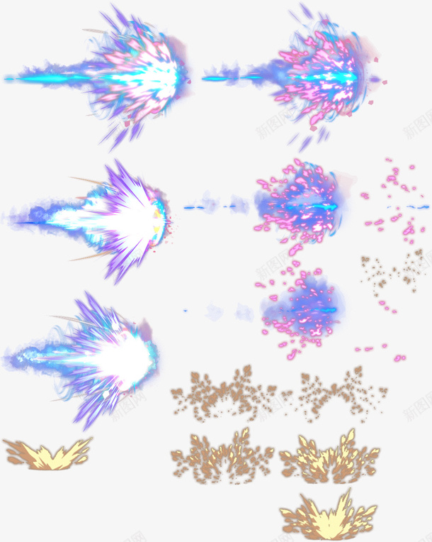 游戏炫光攻击特效png免抠素材_88icon https://88icon.com 动画 升级特效 发射 帧 序列帧动画 放射 溅射 爆炸 蓝色 连击