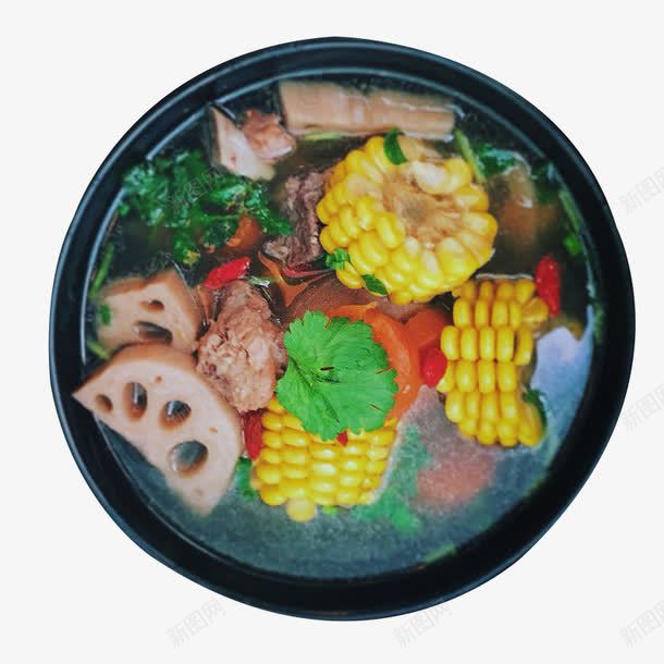 玉米藕排骨汤png免抠素材_88icon https://88icon.com 健康 热饮 营养