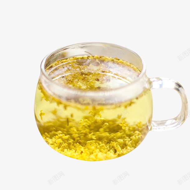 玻璃杯里的桂花茶png免抠素材_88icon https://88icon.com 新摘桂花 桂花茶 清咽止咳 特级新桂花