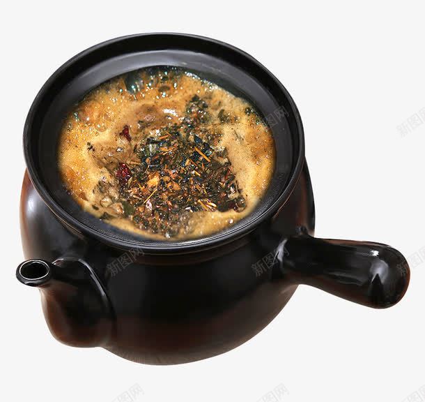 药罐里的中药png免抠素材_88icon https://88icon.com 加热的中药 煎药 熬制的药材 熬药 黑色中药罐