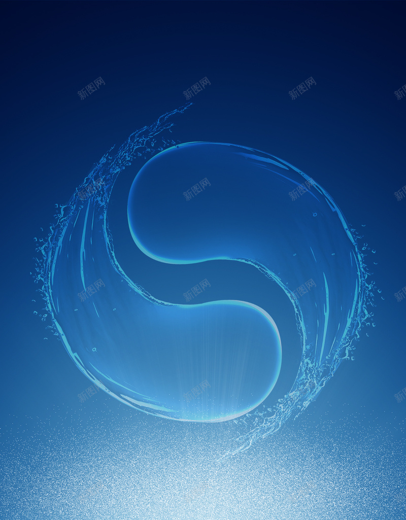 清爽蓝色海洋世界水日H5海报背景分层jpg设计背景_88icon https://88icon.com h5 世界水日 低碳生活 公益 创意 太极 气泡 水滴 海洋 清爽 环保 生命 节约 节约用水 蓝色