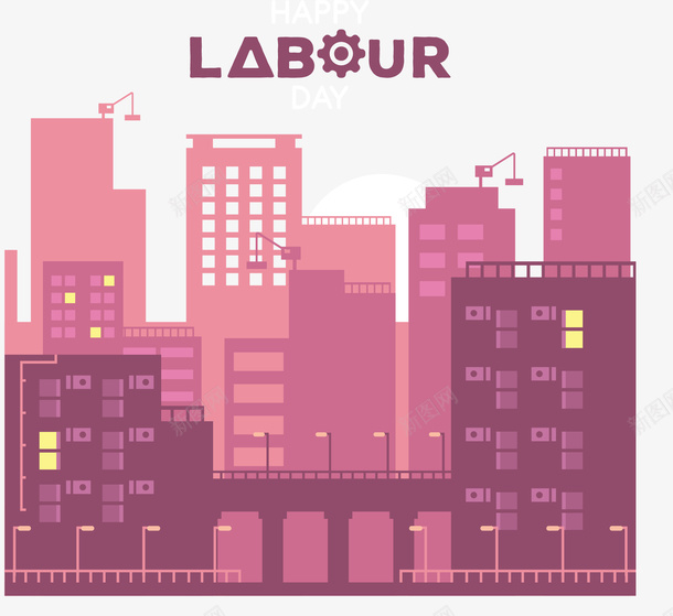 红色城市大楼元素矢量图ai免抠素材_88icon https://88icon.com 创意 卡通插画 城市 大楼 建筑 施工 红色 纹理 质感 矢量图