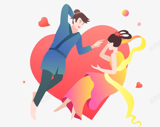 手绘情侣png免抠素材_88icon https://88icon.com 创意 卡通 古人 情侣 手绘 爱心 红色 约会 聊天