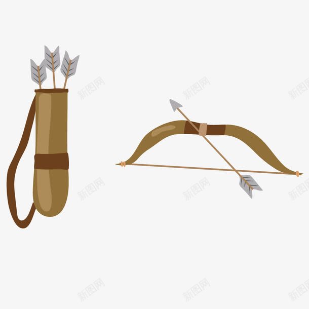 老式箭矢png免抠素材_88icon https://88icon.com 卡通弓 射箭 弓箭 手绘 箭筒