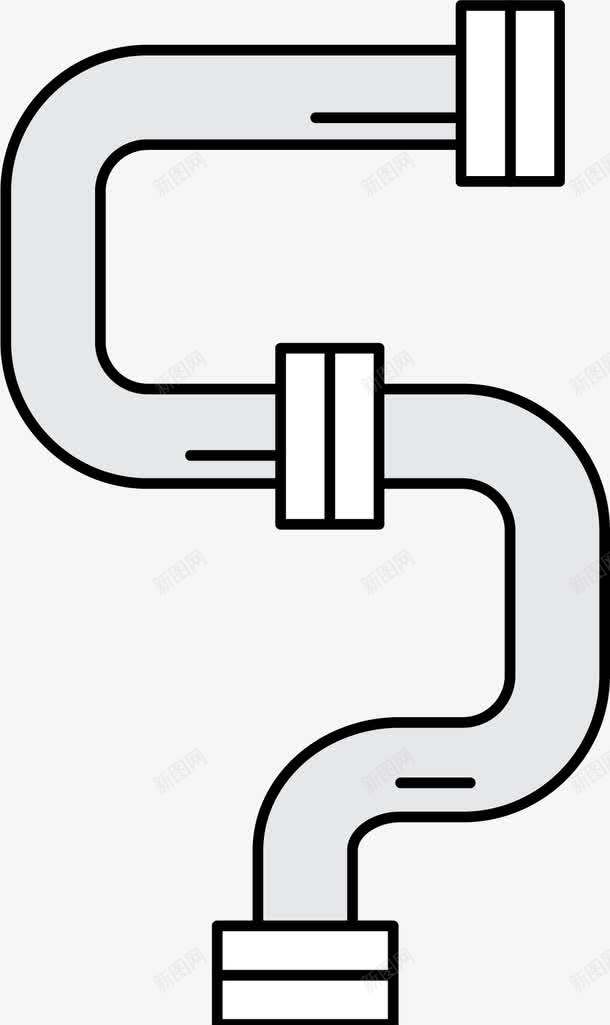转弯的圆弧形管子png免抠素材_88icon https://88icon.com 分叉路 卡通水管 卡通管子 圆弧形水管 手绘管子 水管 管子 转弯
