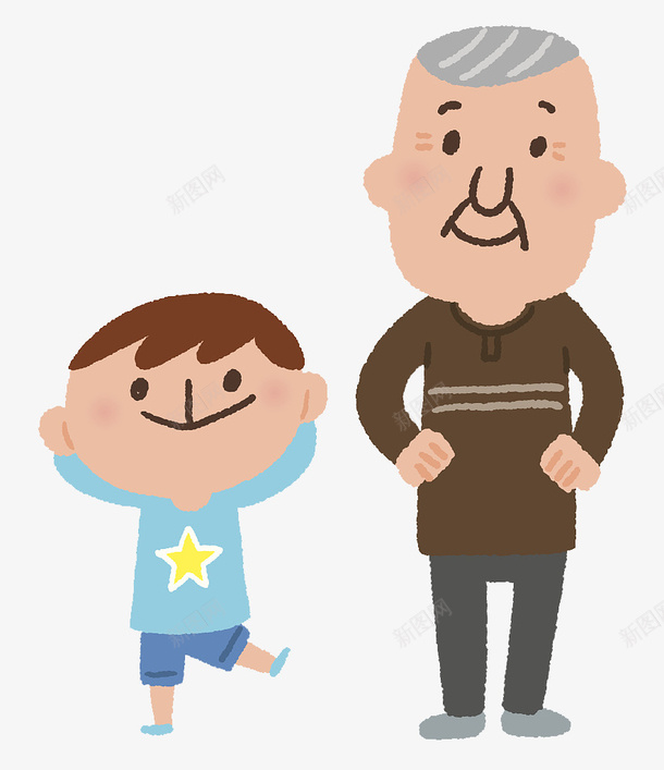 卡通可爱人物插图爷爷与男孩png免抠素材_88icon https://88icon.com 人物插图 卡通 可爱 活动身体 爷爷与男孩 老人与孩子 老人和孩子