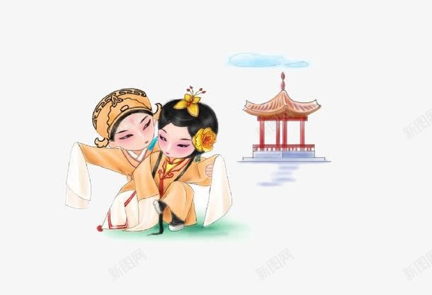 古代庭院png免抠素材_88icon https://88icon.com 建筑 情侣 戏曲 戏曲昆曲 昆曲 牡丹亭 舞台
