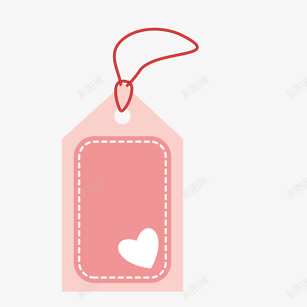 粉色的吊坠标签png免抠素材_88icon https://88icon.com PNG图形 吊坠 爱心 粉色 红绳 装饰