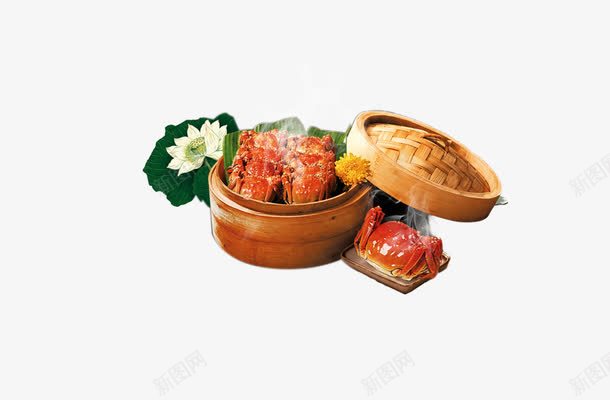 螃蟹荷花png免抠素材_88icon https://88icon.com 中秋 国庆 大闸蟹 清蒸螃蟹 笼屉 荷花 螃蟹 阳澄湖大闸蟹
