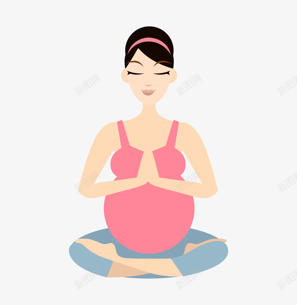卡通手绘做瑜伽的孕妇png免抠素材_88icon https://88icon.com 做瑜伽的孕妇 创意 动漫动画 卡通孕妇 怀孕的女人 手绘 美丽的孕妇