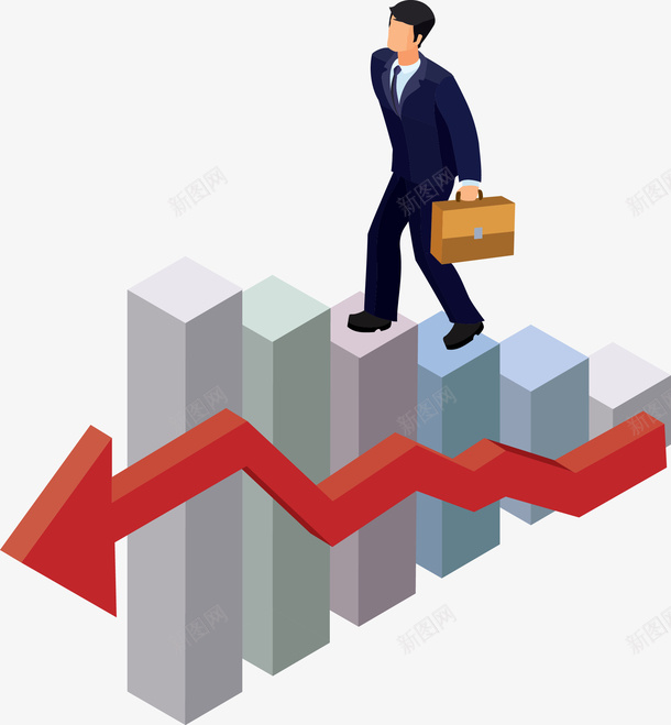 步步高升的男职员图png免抠素材_88icon https://88icon.com 办公 卡通 员工 商务办公 商务场景 手绘 白领 职员 职场