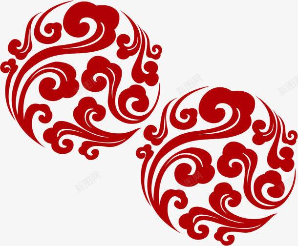 中秋节红色印花效果png免抠素材_88icon https://88icon.com 中秋节 印花 效果 红色