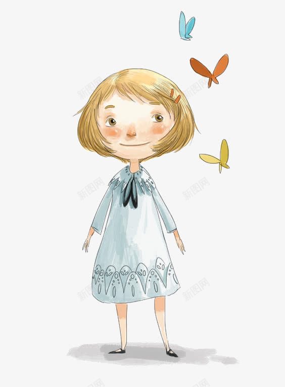 金发小孩png免抠素材_88icon https://88icon.com 卡通 女生 小女孩 手绘 插画 欧美 短发 金发