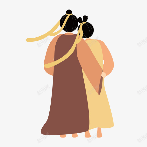 手绘古装情侣背影png免抠素材_88icon https://88icon.com 中秋 中秋主题 中秋海报 卡通人物 古装 情侣背影 手绘 赏月