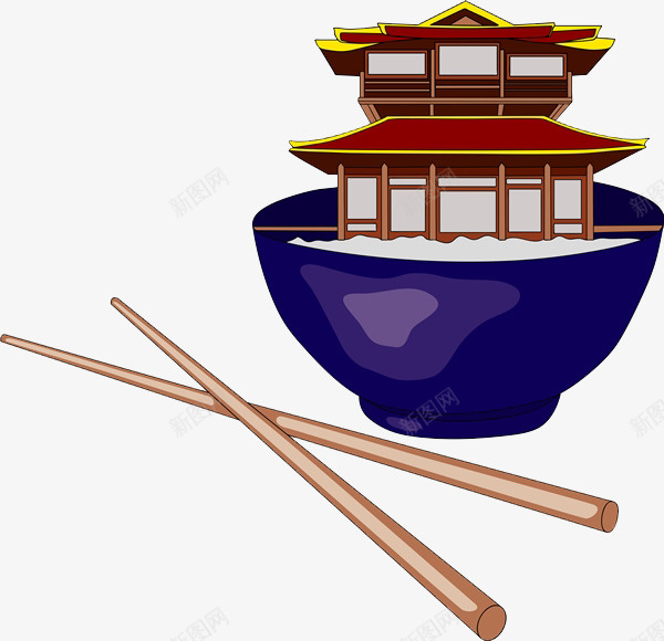 米饭上的餐馆png免抠素材_88icon https://88icon.com 中式楼房 卡通餐馆 可爱画风 广告 装饰 餐具