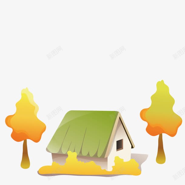 乡村房屋png免抠素材_88icon https://88icon.com 小屋 建筑 形状 房子 插画 树木