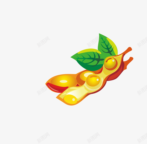 手绘卡通金色豌豆荚png免抠素材_88icon https://88icon.com 卡通 大豆 果实 果蔬 绿色 蔬菜 豆子 豌豆荚 金色 食物