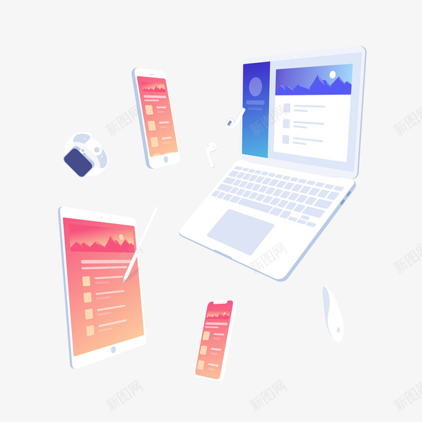 悬浮电脑装饰案png免抠素材_88icon https://88icon.com 悬浮 手绘 摆设 本子 桌面 电脑 盆栽 笔记本 笔记本电脑 装饰