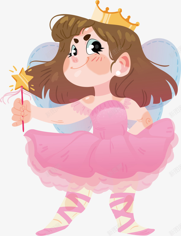 粉红色裙子小仙女png免抠素材_88icon https://88icon.com 仙女 小公主 小公主图案 矢量png 粉红色 粉色裙子 魔法仙子