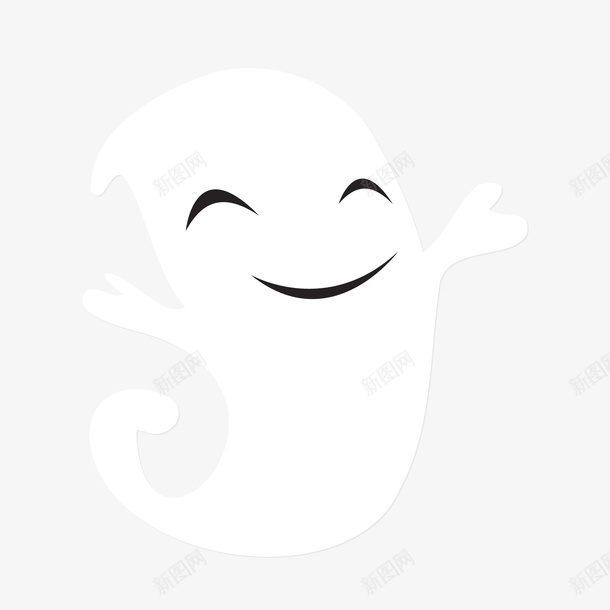 一只扁平化的幽灵矢量图ai免抠素材_88icon https://88icon.com 一只幽灵 万圣节 扁平化 白色 白色恐怖 矢量图 笑脸 装扮 阴森