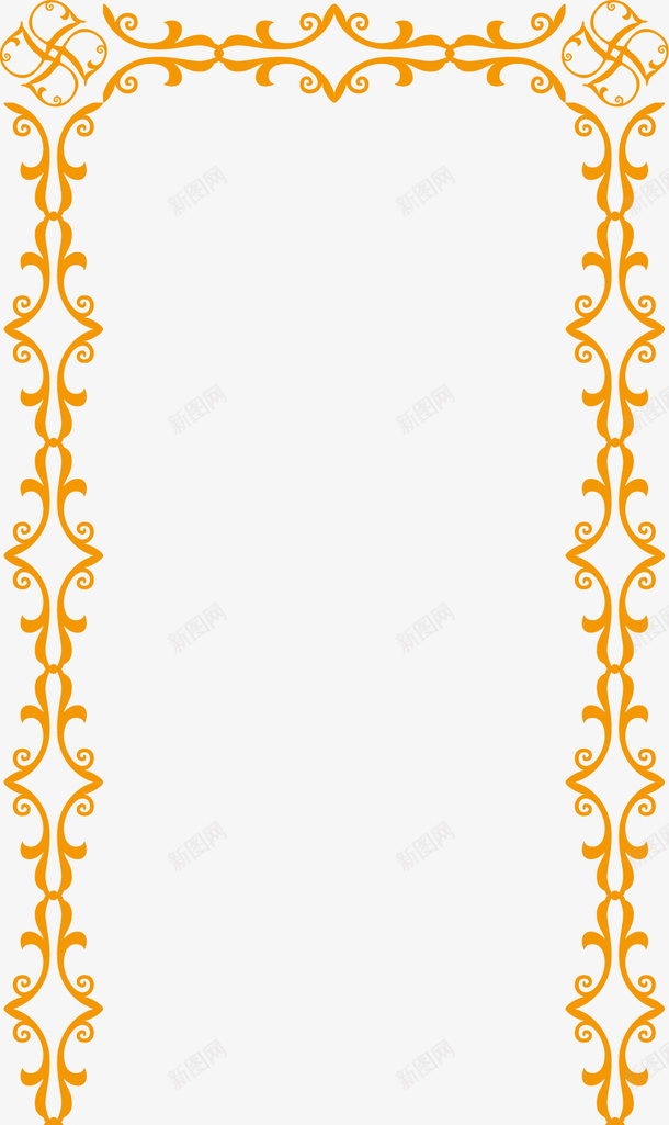 黄色边框矢量图ai免抠素材_88icon https://88icon.com 古典边框 竖条边框 竖版边框 竖着边框 边框 黄色 矢量图