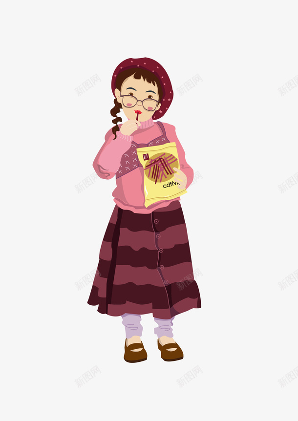 吃东西的戴帽子女孩png免抠素材_88icon https://88icon.com 吃东西 嚼东西 女孩 戴帽子 粉色系