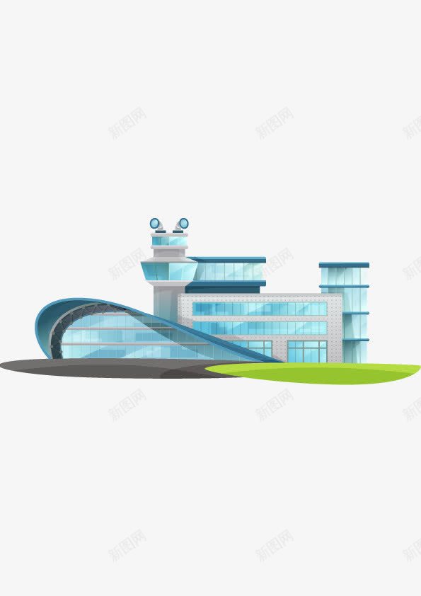 飞机场建筑大楼扁平化png免抠素材_88icon https://88icon.com 大楼 建筑 扁平化 设计 飞机场