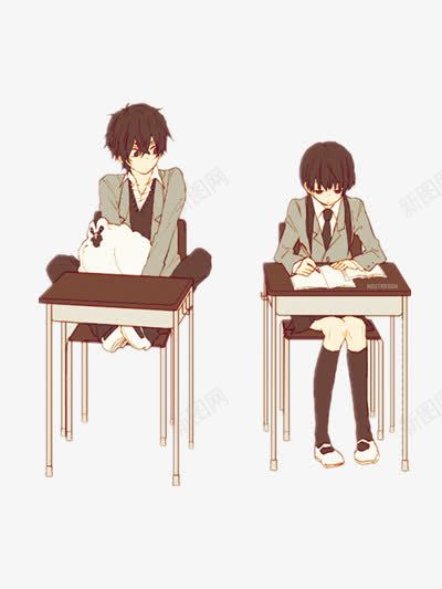 同桌png免抠素材_88icon https://88icon.com 同桌 女生 男生 课桌
