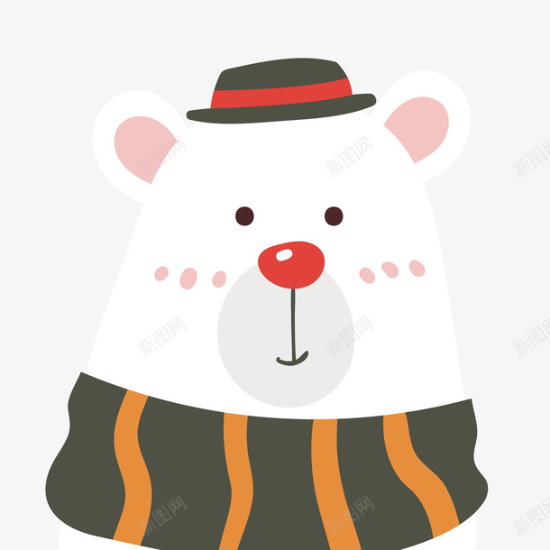 卡通可爱北极熊png免抠素材_88icon https://88icon.com 北极熊 卡通动物 可爱动物 熊 白色 背景装饰
