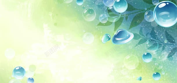 蓝色温馨水球背景jpg设计背景_88icon https://88icon.com 小清新 水滴