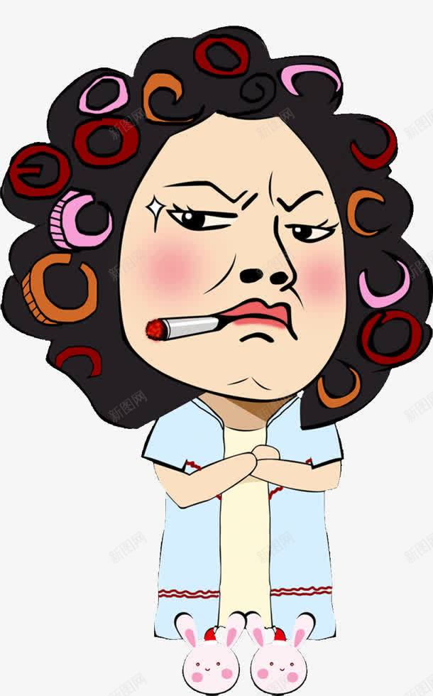 抽烟的包租婆卡通png免抠素材_88icon https://88icon.com 包租 卡通 抽烟 收租婆