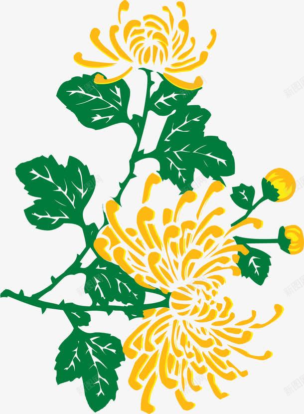 黄色九月菊花png免抠素材_88icon https://88icon.com 九月 菊花 设计 黄色