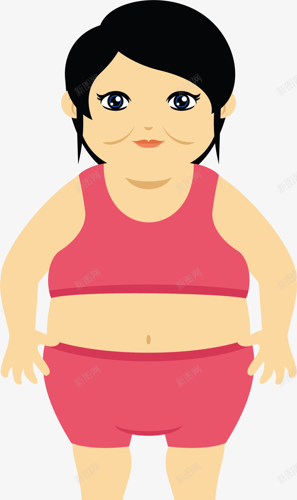 粉衣卡通烦恼胖子png免抠素材_88icon https://88icon.com 世界肥胖日 体重 健康 烦恼胖子 粉衣胖子 胖子