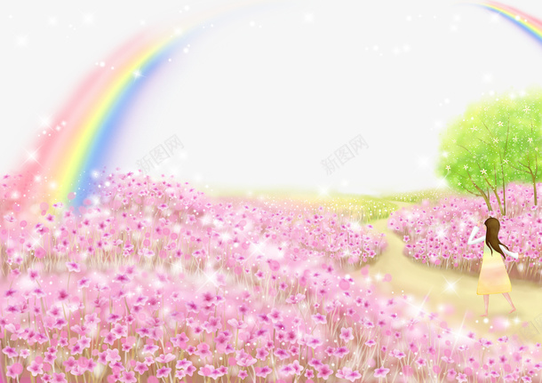 彩虹花海png免抠素材_88icon https://88icon.com 动漫花海 卡通 花海 设计 透明