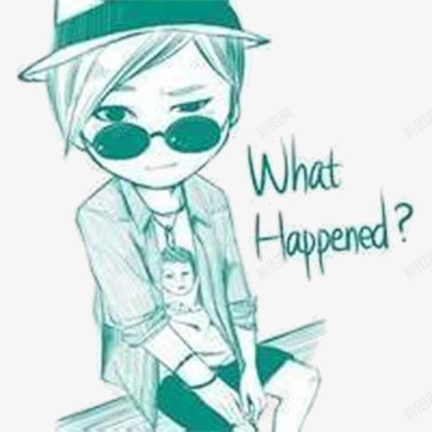 非主流男孩png免抠素材_88icon https://88icon.com QQ头像 戴眼镜 蓝色衣服