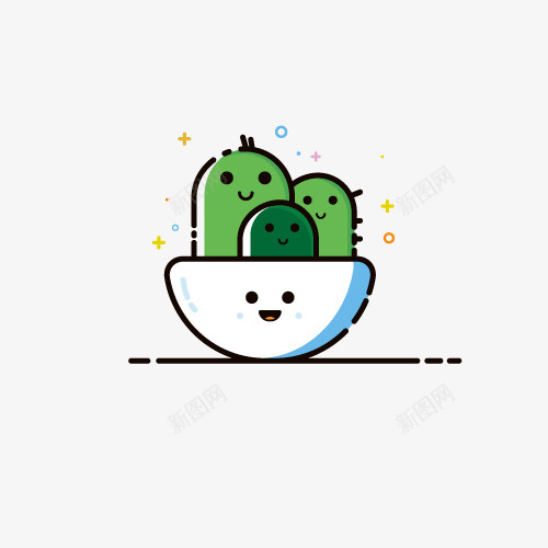 手绘仙人掌MBE风格可爱png免抠素材_88icon https://88icon.com MBE风格仙人掌 可爱盆栽 手绘仙人掌 矢量图仙人掌