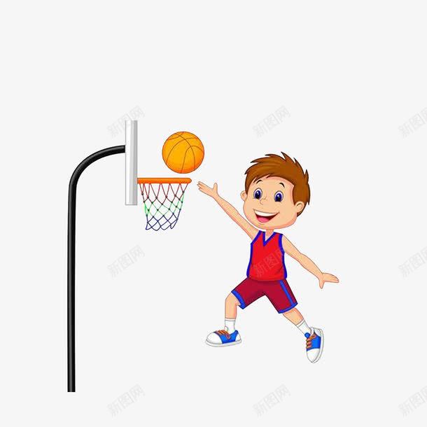 投篮的小男孩png免抠素材_88icon https://88icon.com 卡通投篮 卡通男孩 篮球 篮筐 跳起投篮
