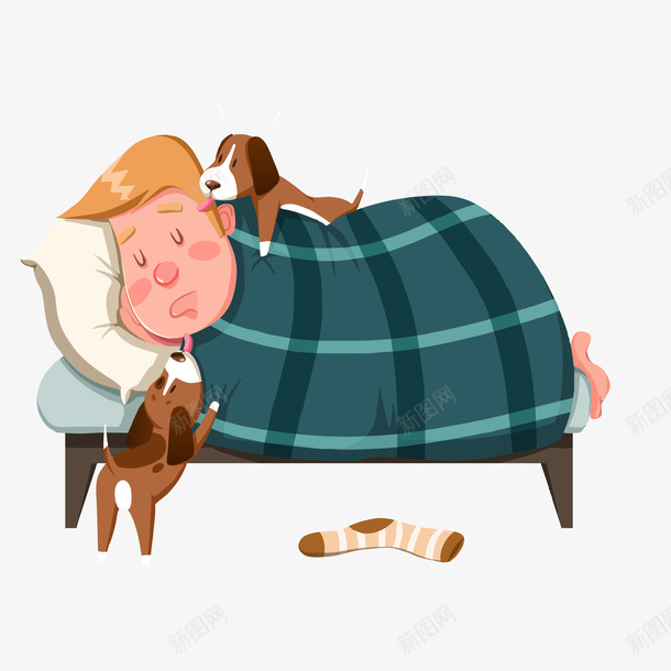 手绘睡懒觉小男生矢量图eps免抠素材_88icon https://88icon.com 休息 免抠PNG 创意 卡通 国际睡眠日 小狗 懒虫 手绘 时尚 熟睡 睡醒 矢量图 袜子
