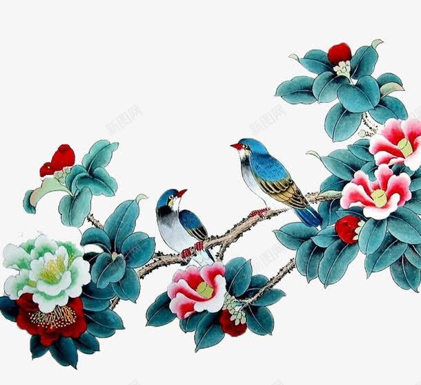 水墨画愿做花中鸟png免抠素材_88icon https://88icon.com 小鸟 工笔画 彩绘鸟 花与鸟 花朵
