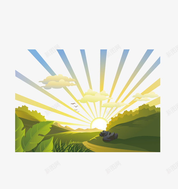 万丈光芒矢量图ai免抠素材_88icon https://88icon.com 光 太阳 太阳光 矢量光芒 矢量图